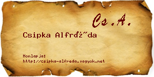 Csipka Alfréda névjegykártya